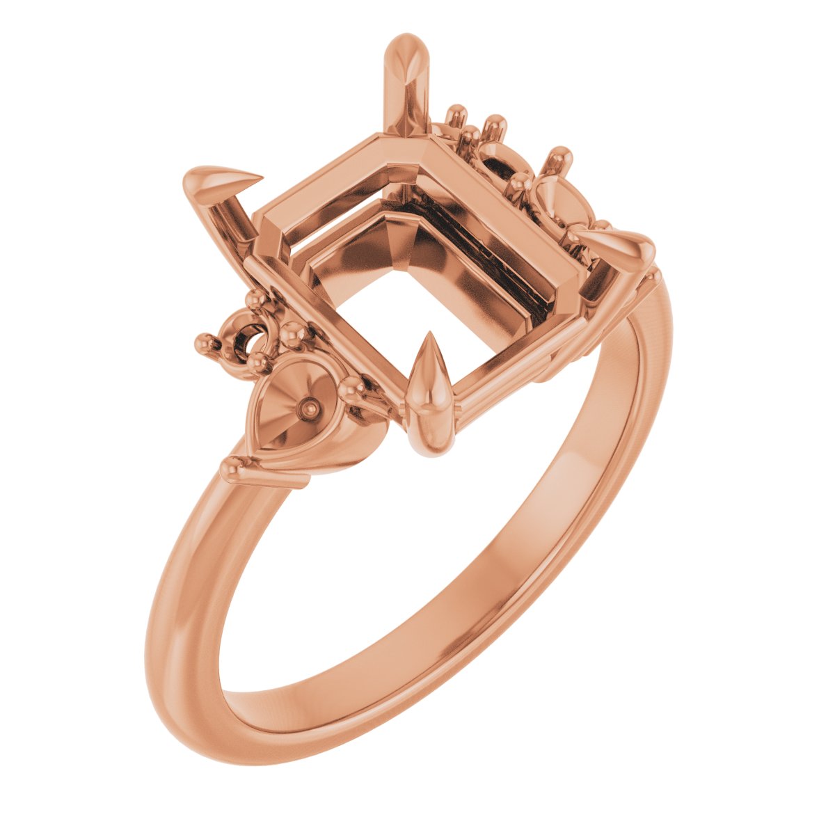 Claw-Prong Accented Engagement Ring