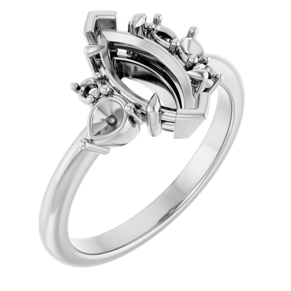 Claw-Prong Accented Engagement Ring