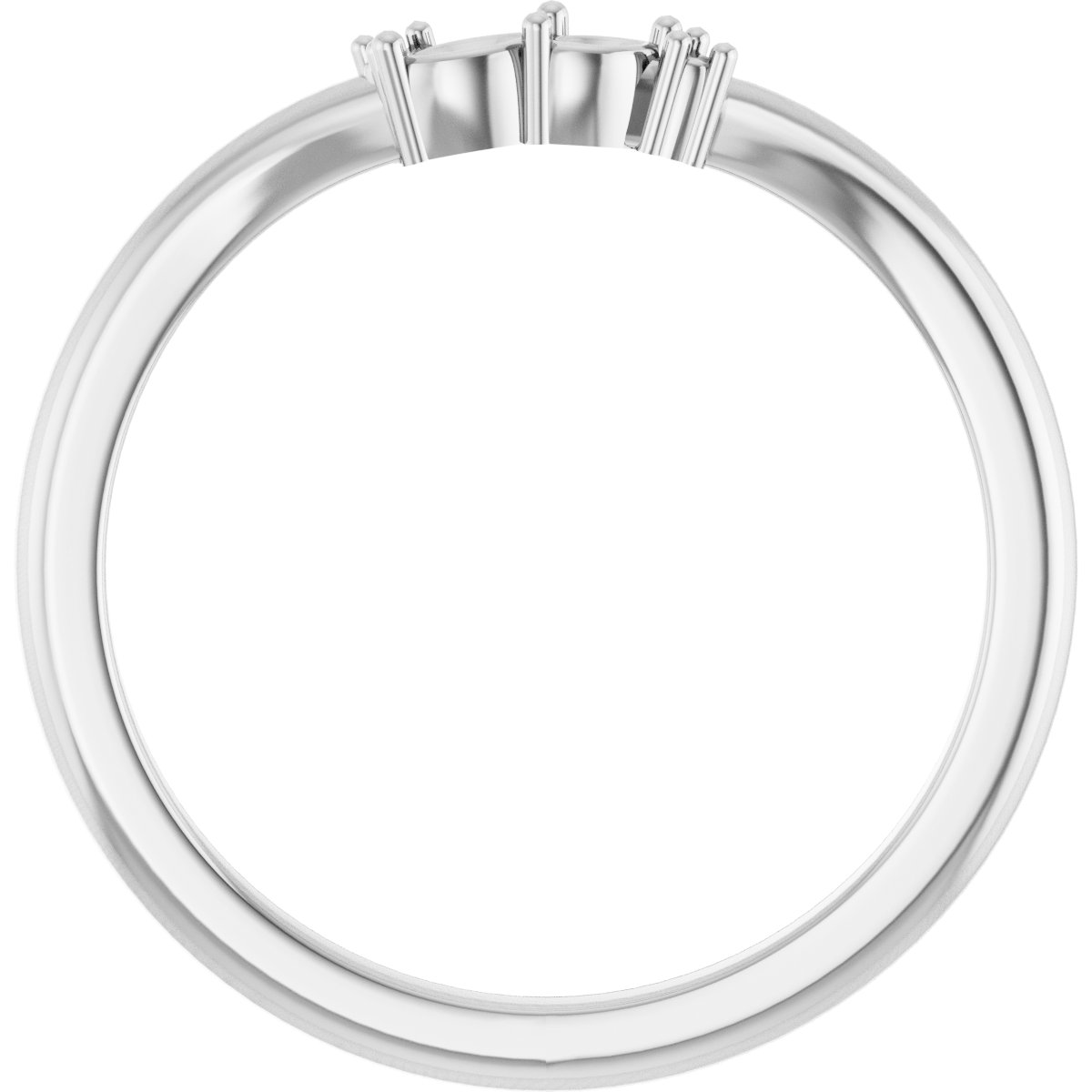 Band Mounting for 9x7 mm Emerald Ring view 2