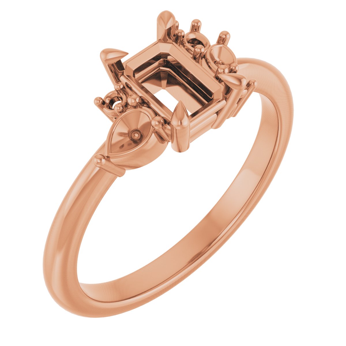 Claw-Prong Accented Engagement Ring