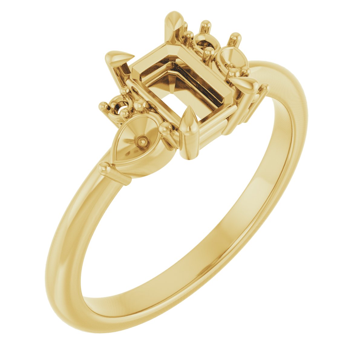 Claw-Prong Accented Engagement Ring
