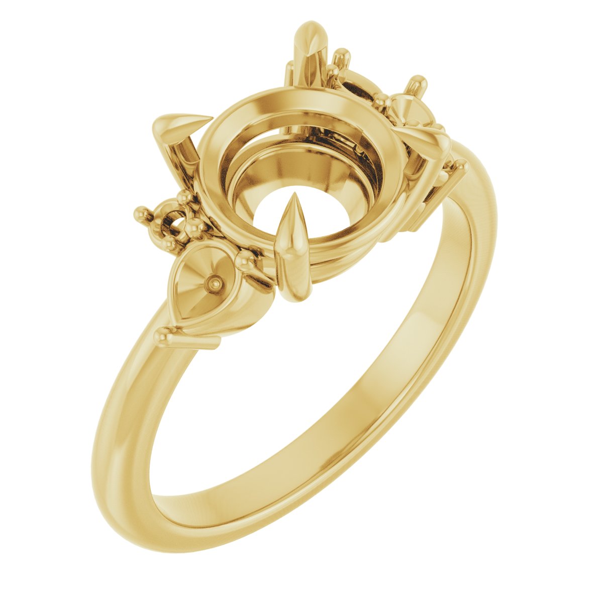 Claw-Prong Accented Engagement Ring