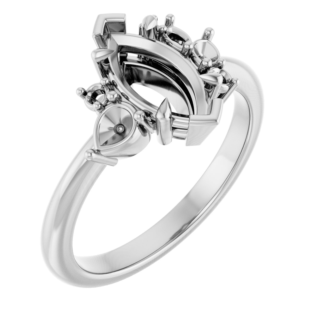 Claw-Prong Accented Engagement Ring