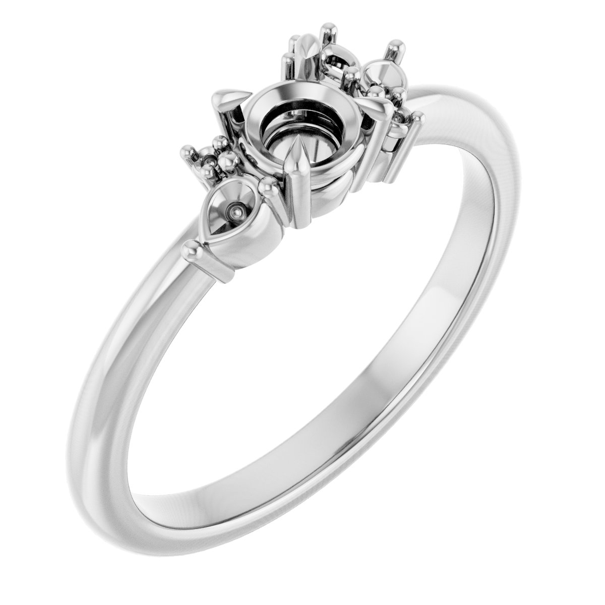Claw-Prong Accented Engagement Ring