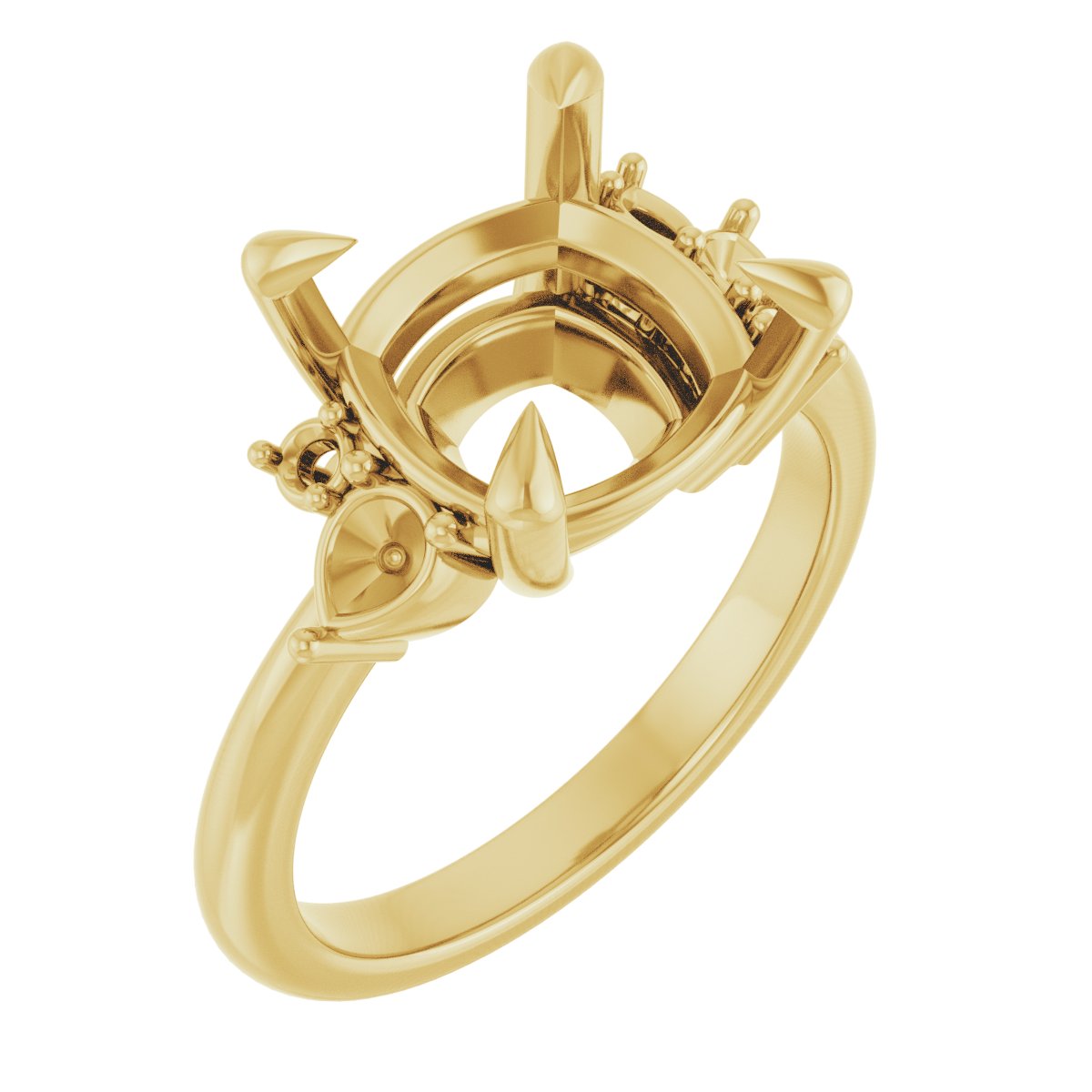 Claw-Prong Accented Engagement Ring