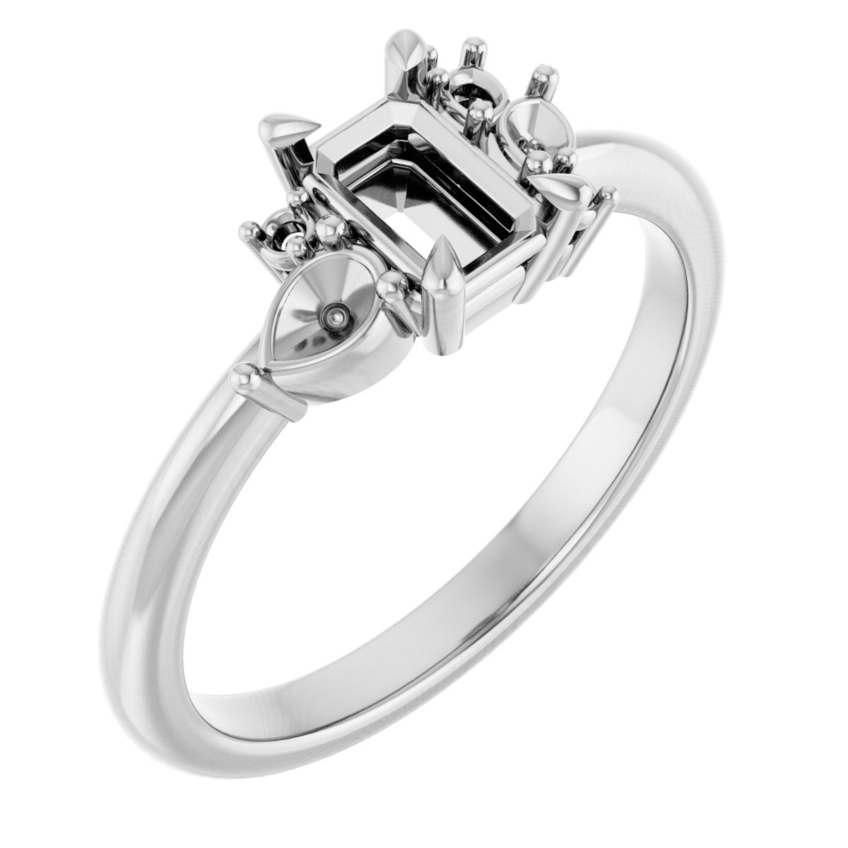 Claw-Prong Accented Engagement Ring