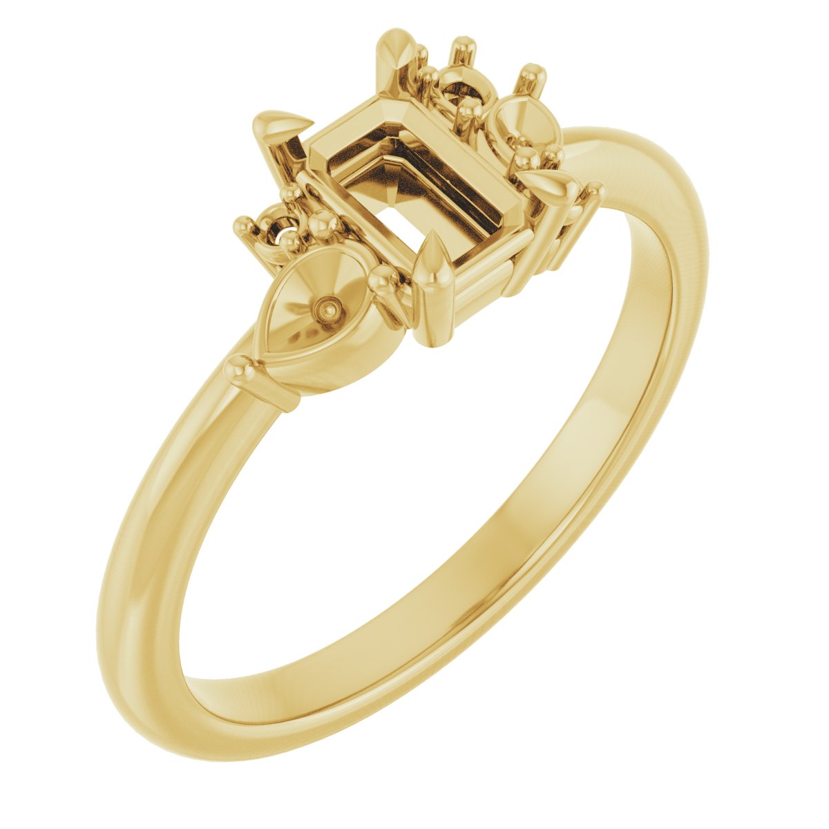 Claw-Prong Accented Engagement Ring