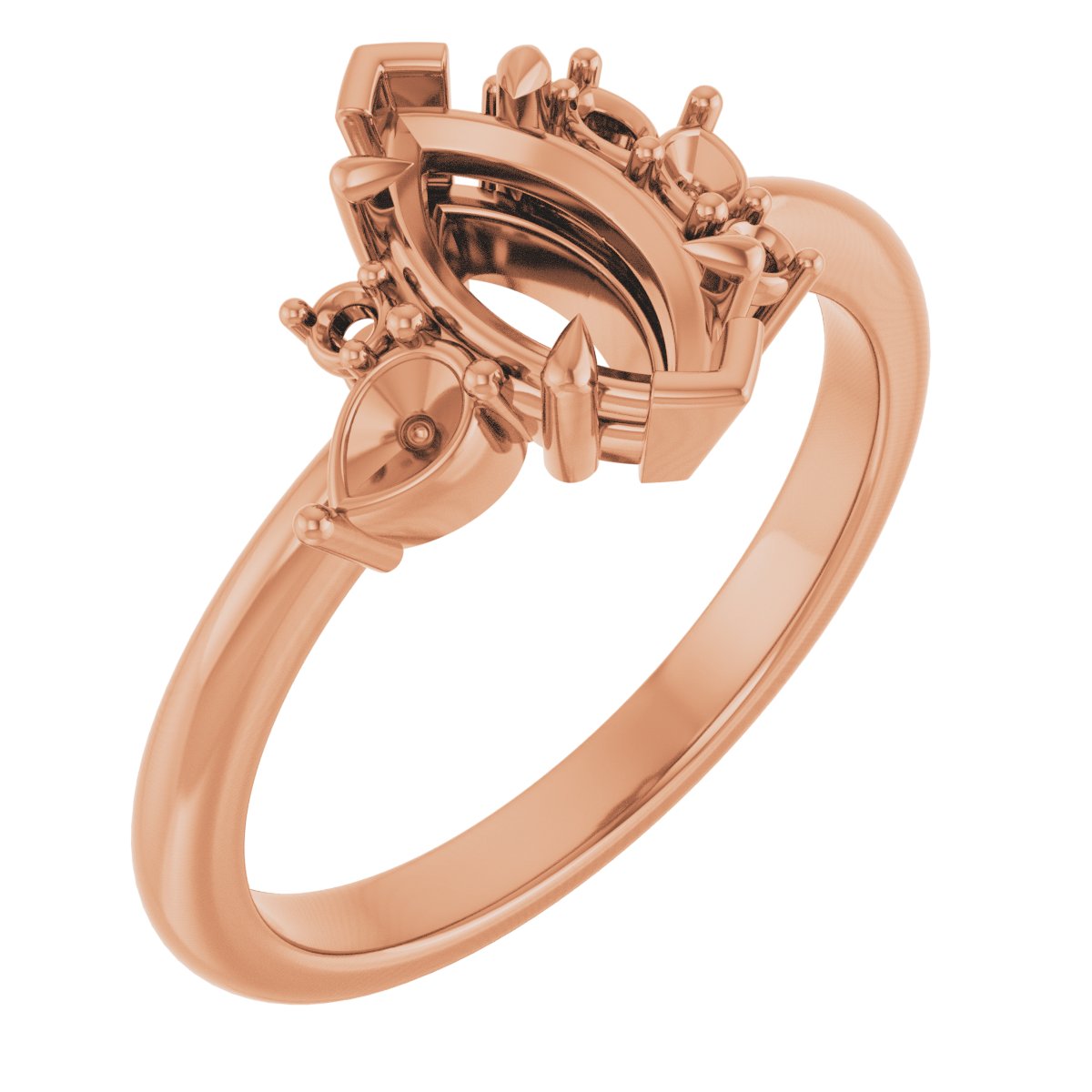 Claw-Prong Accented Engagement Ring