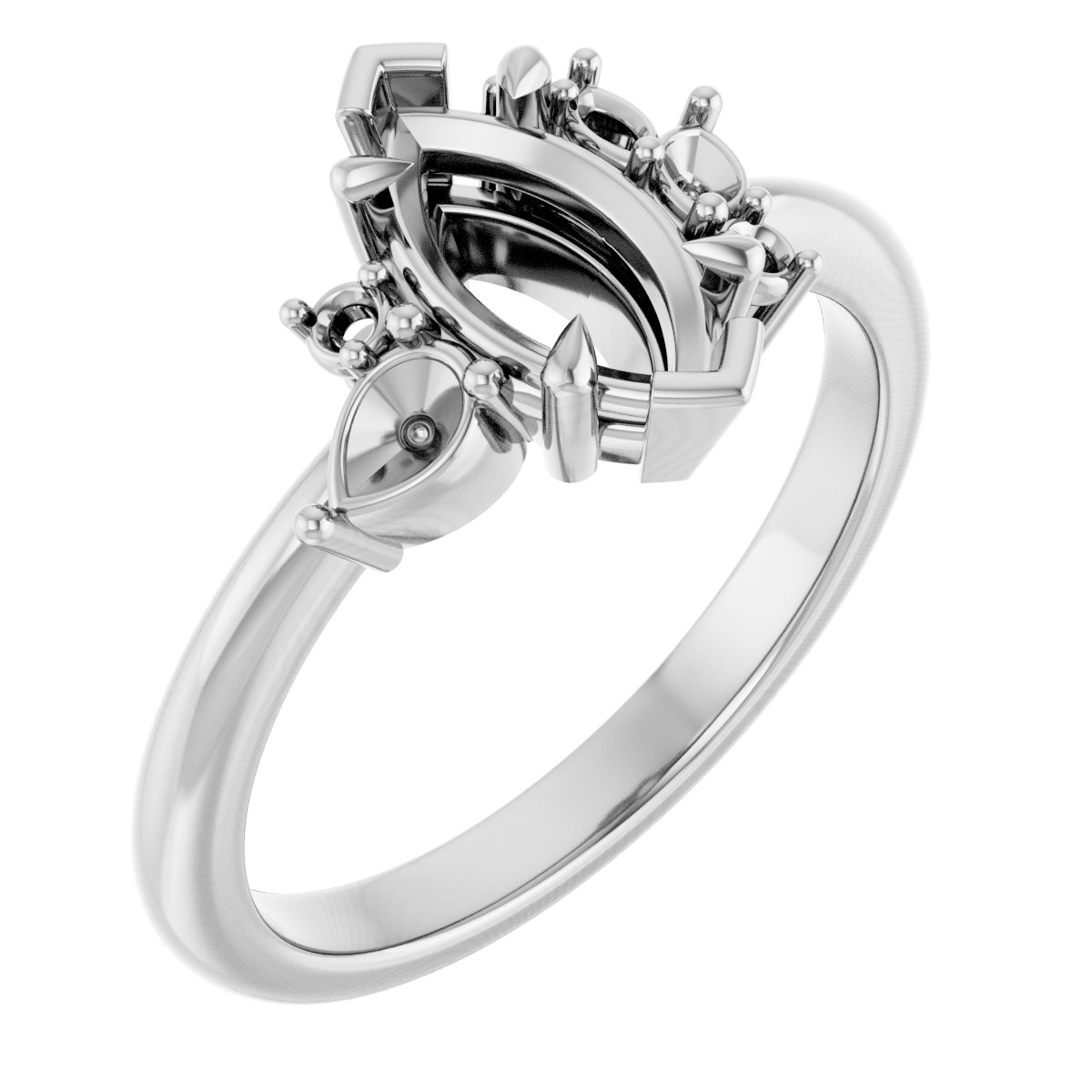 Claw-Prong Accented Engagement Ring