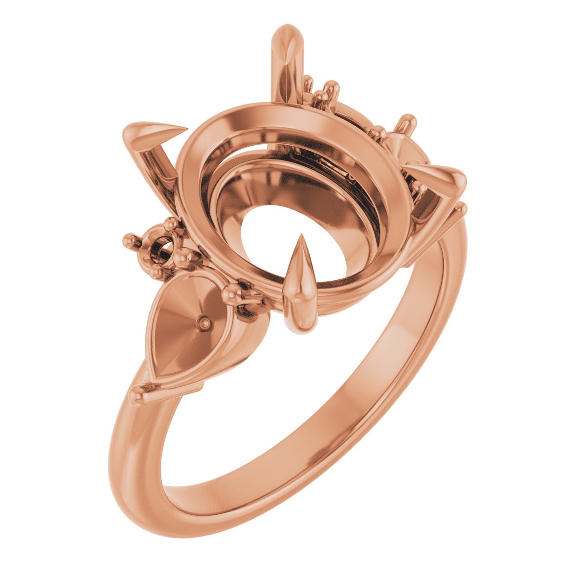 Claw-Prong Accented Engagement Ring