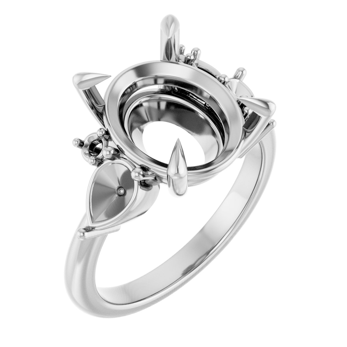 Claw-Prong Accented Engagement Ring
