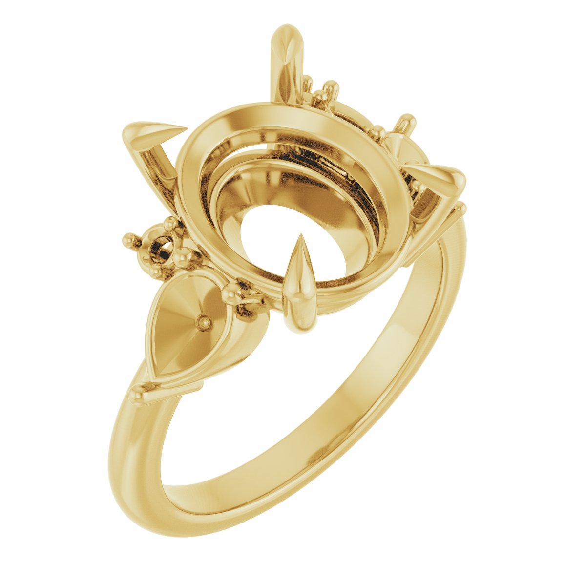 Claw-Prong Accented Engagement Ring