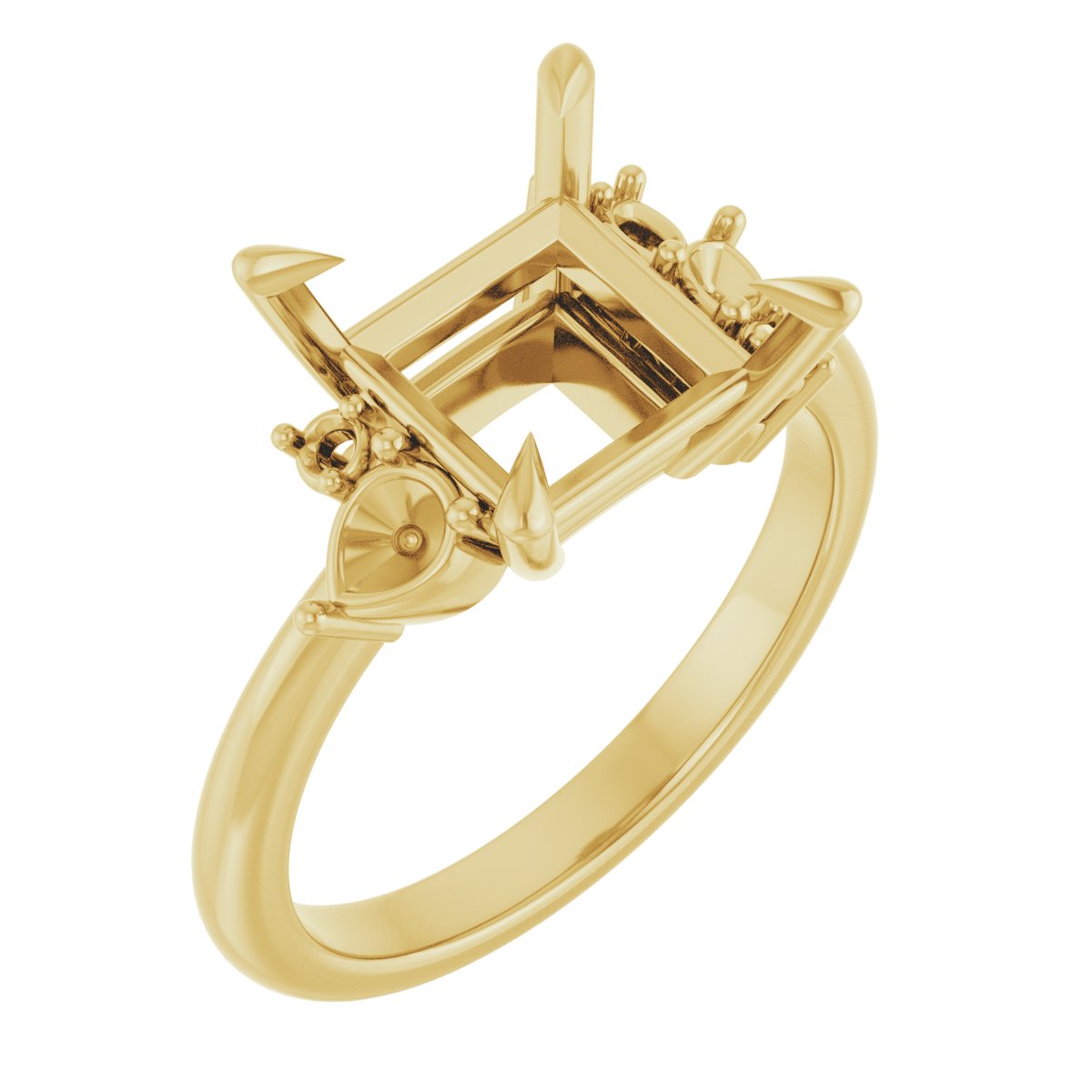 Claw-Prong Accented Engagement Ring