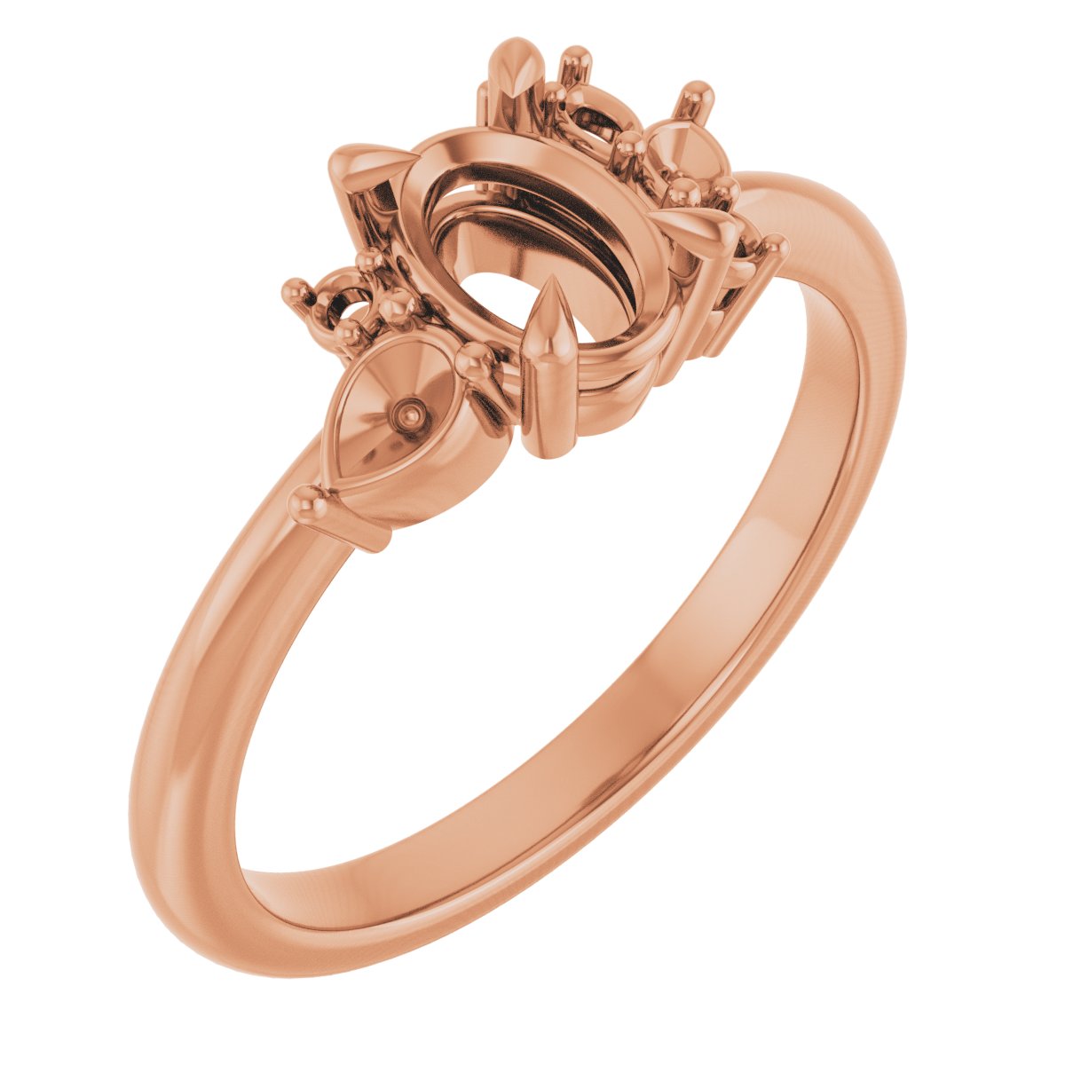 Claw-Prong Accented Engagement Ring