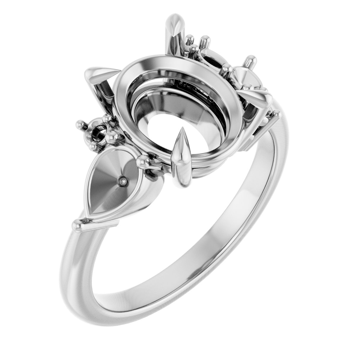 Claw-Prong Accented Engagement Ring
