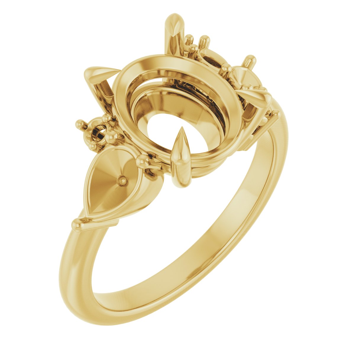 Claw-Prong Accented Engagement Ring