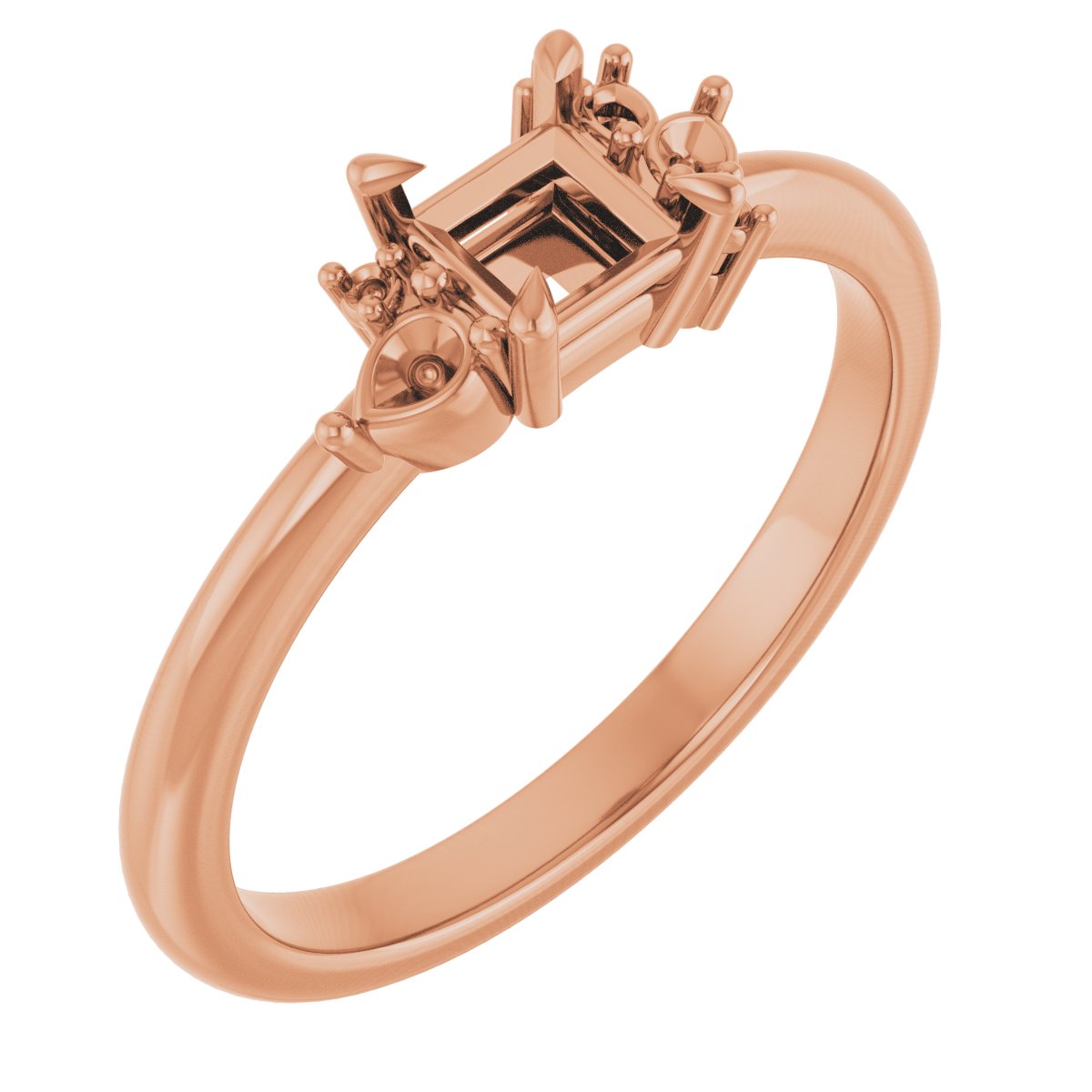 Claw-Prong Accented Engagement Ring