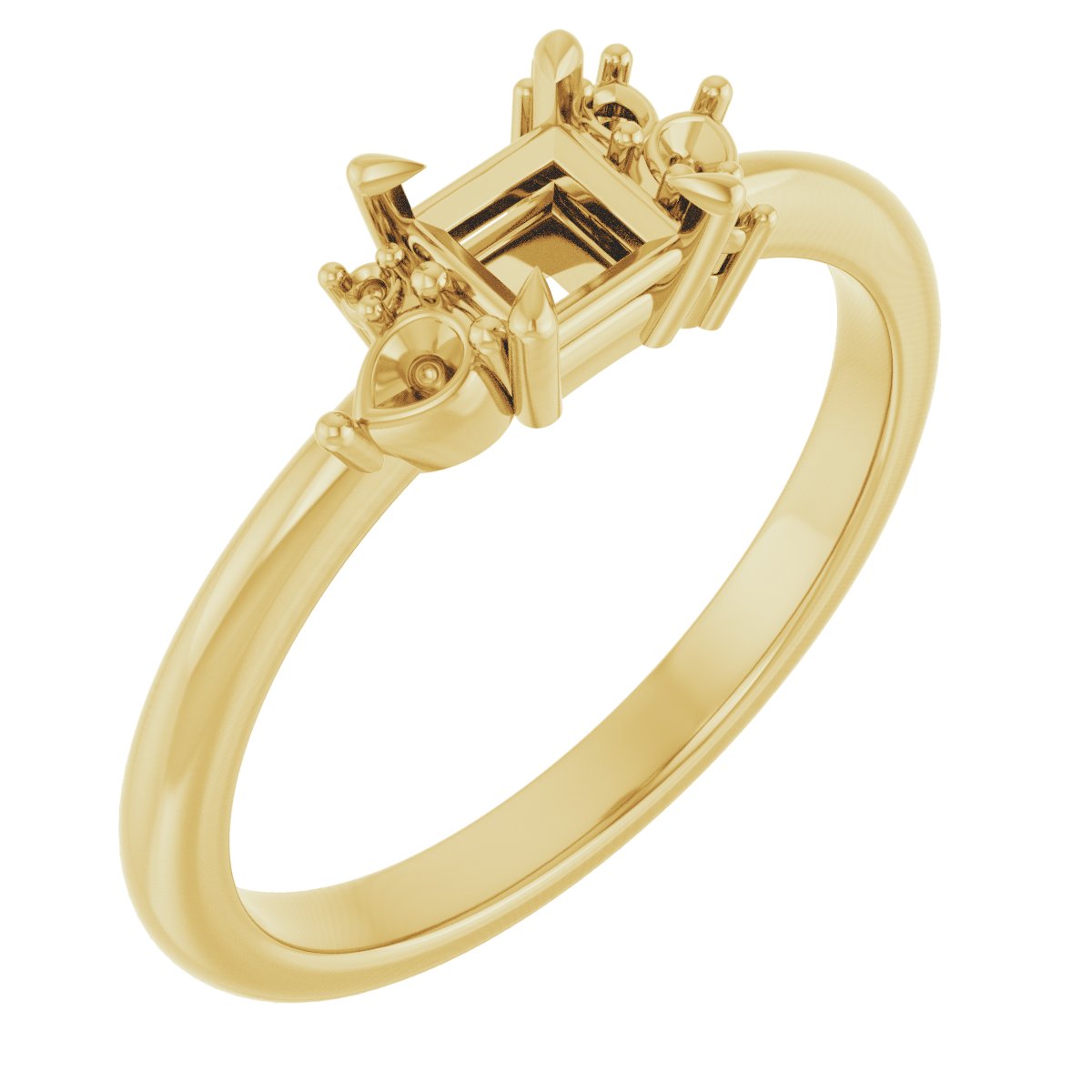 Claw-Prong Accented Engagement Ring