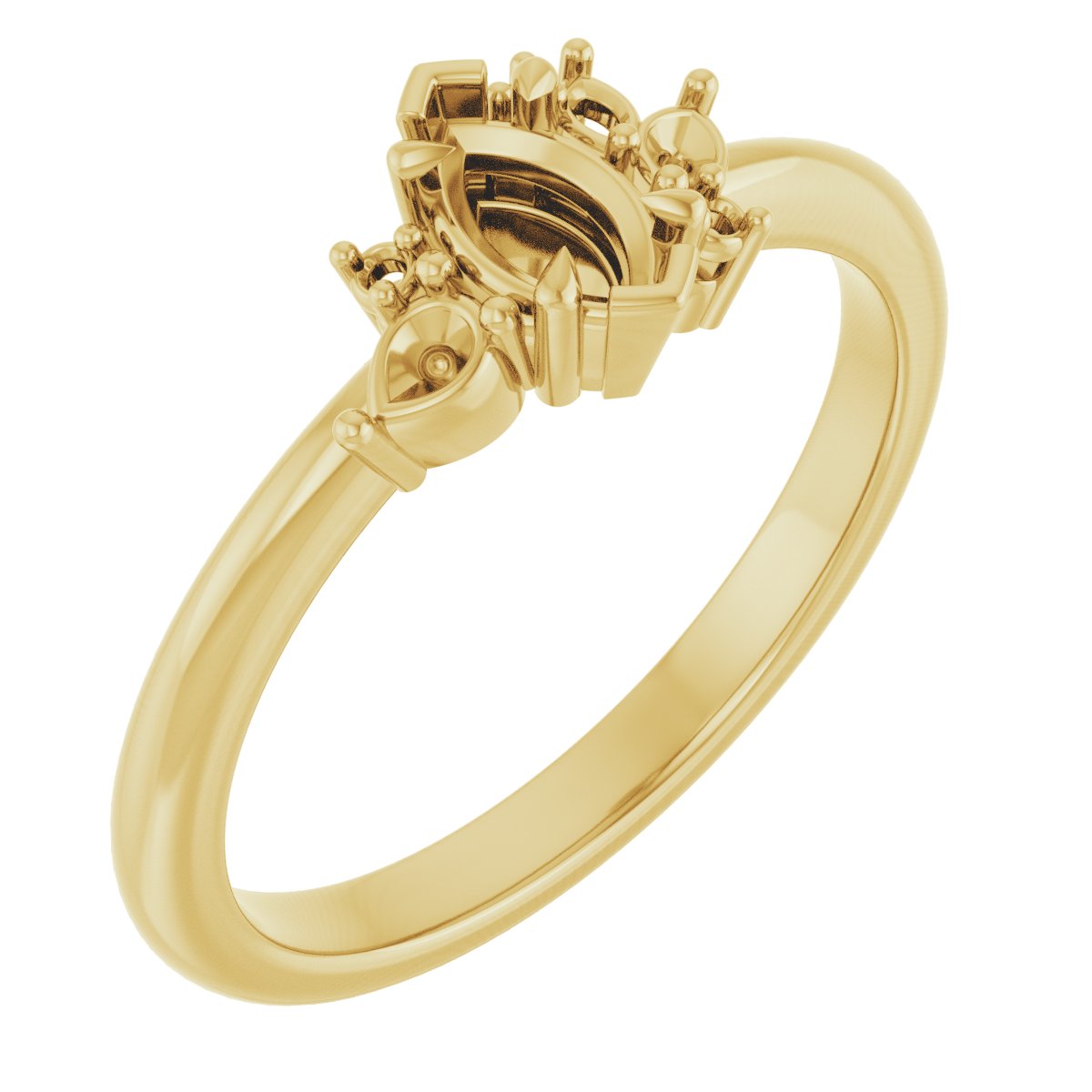 Claw-Prong Accented Engagement Ring
