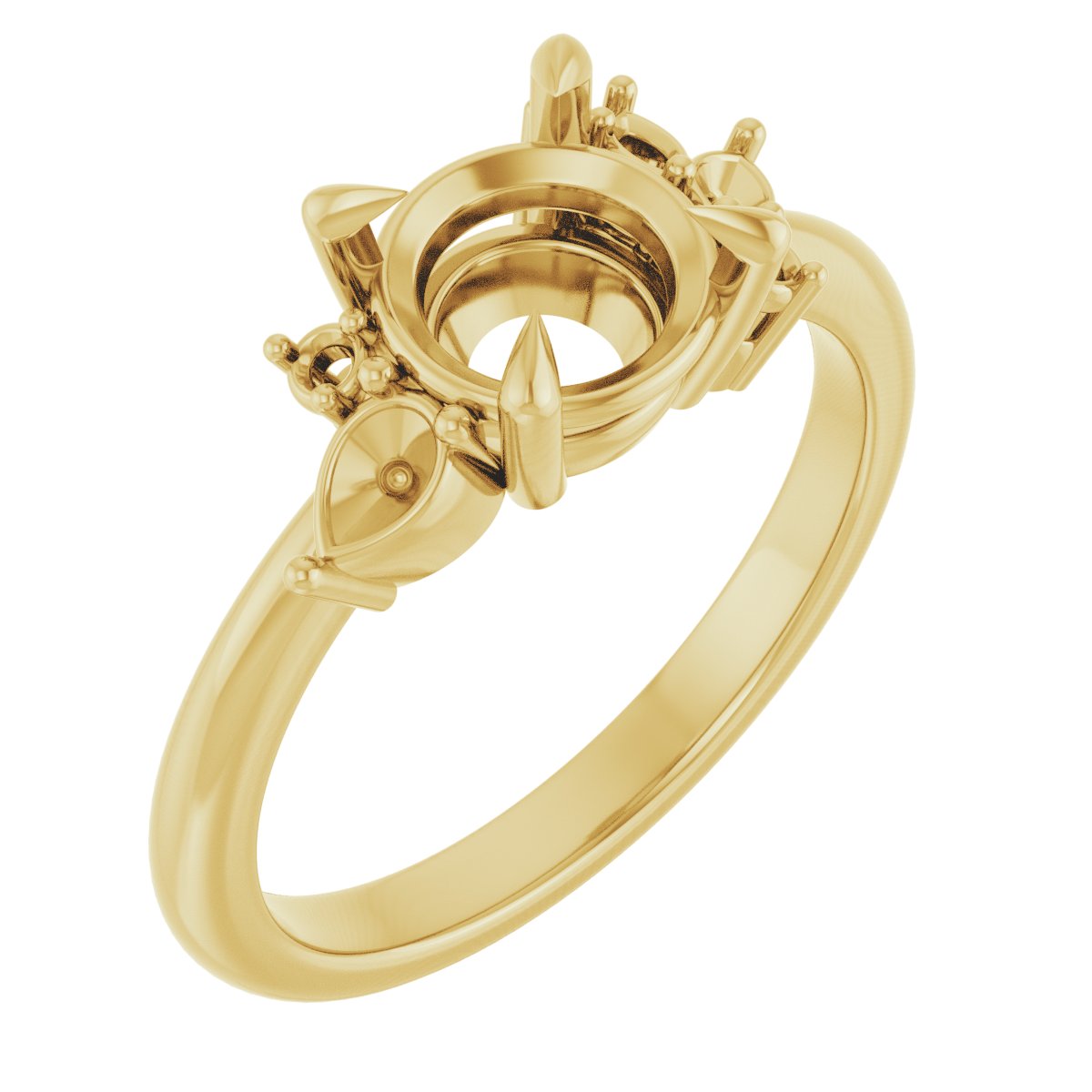 Claw-Prong Accented Engagement Ring