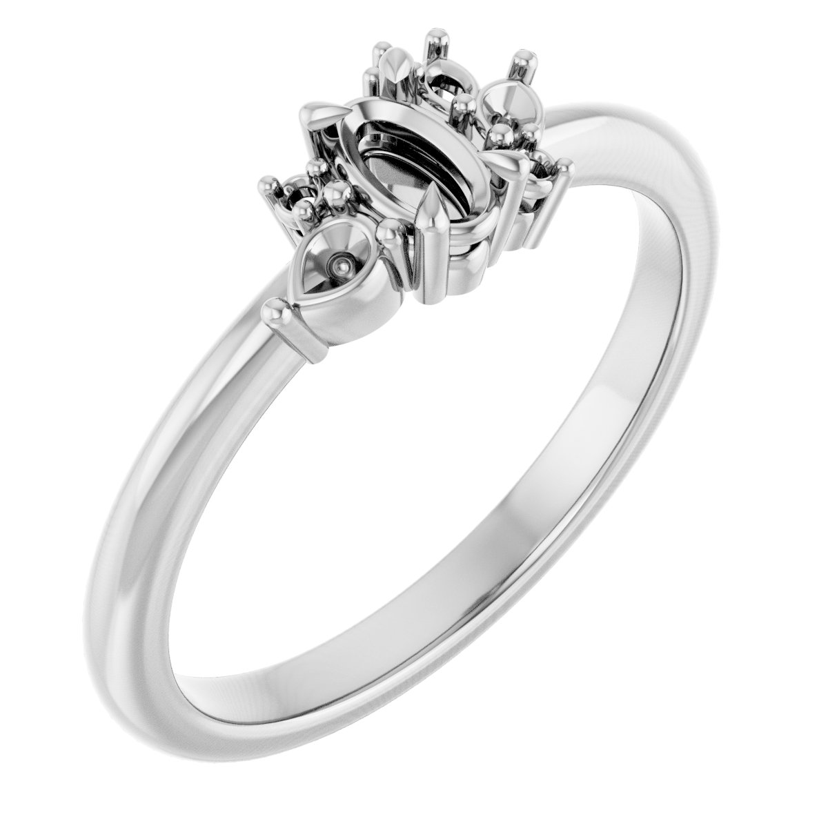 Claw-Prong Accented Engagement Ring