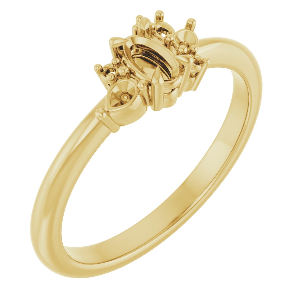 Claw-Prong Accented Engagement Ring