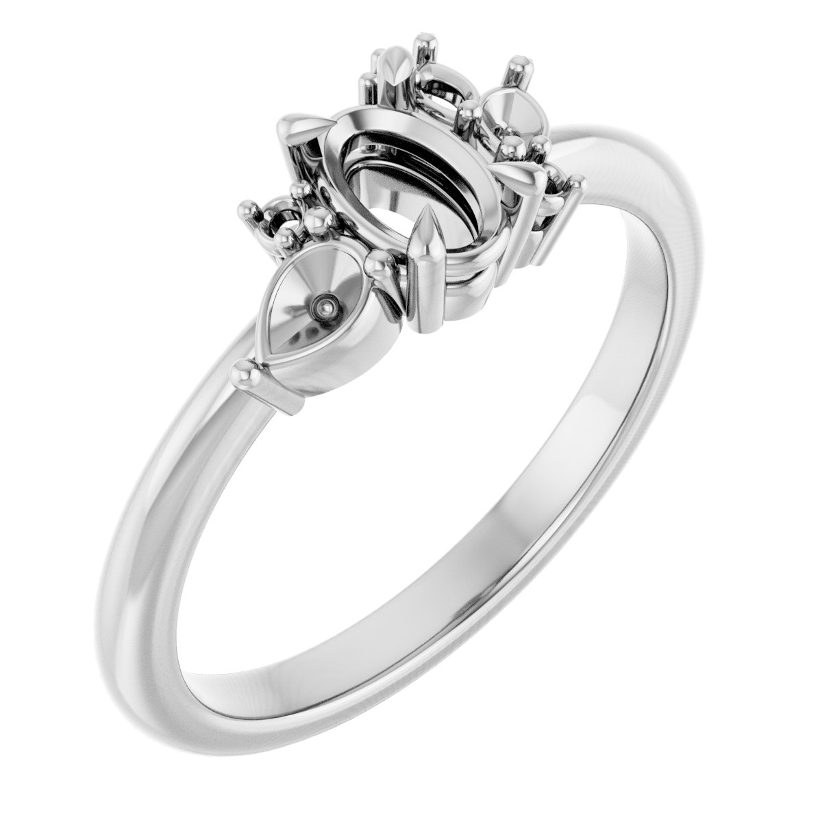 Claw-Prong Accented Engagement Ring