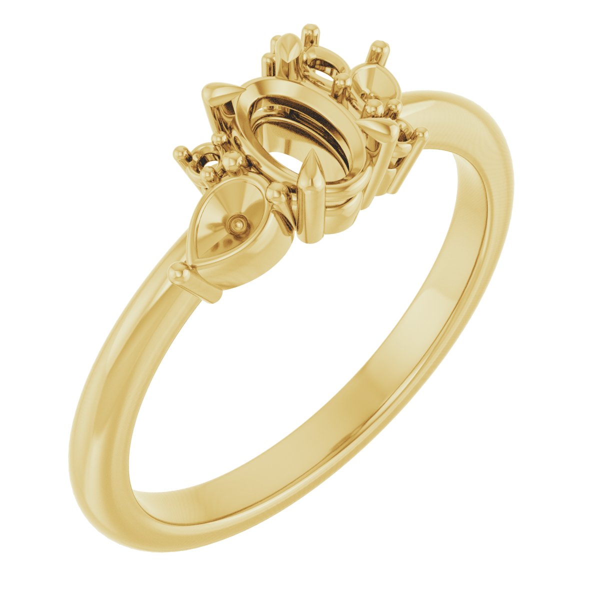 Claw-Prong Accented Engagement Ring