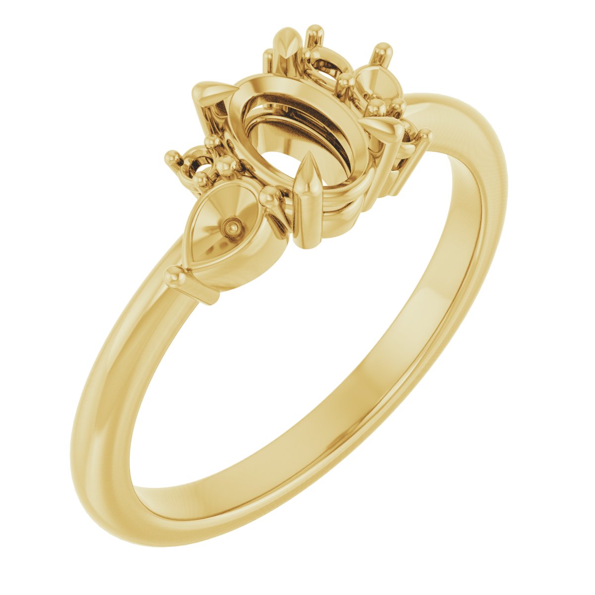 Claw-Prong Accented Engagement Ring