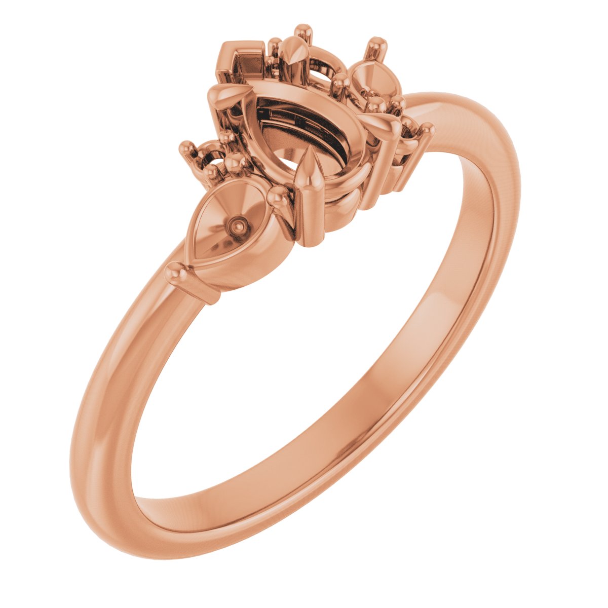 Claw-Prong Accented Engagement Ring