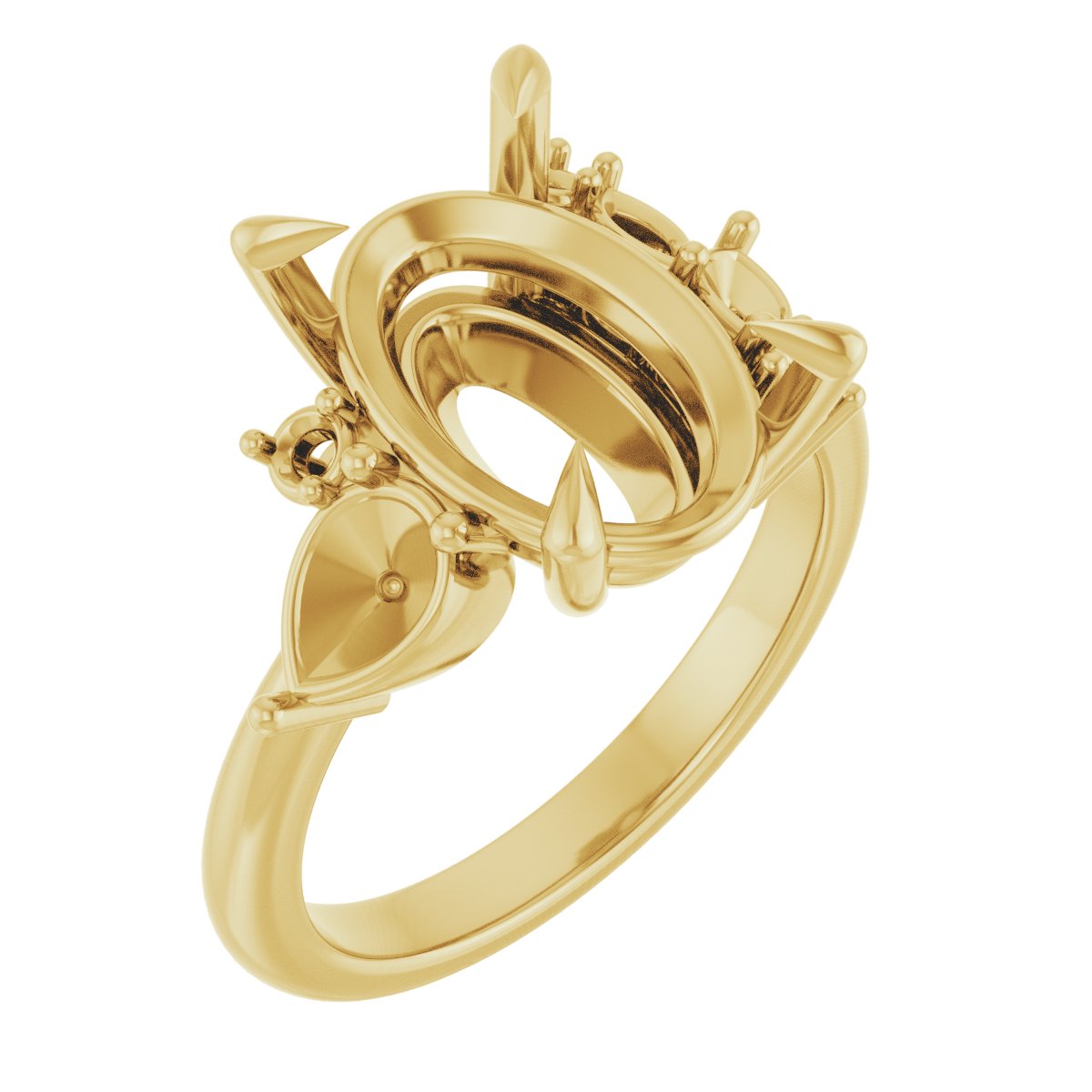 Claw-Prong Accented Engagement Ring