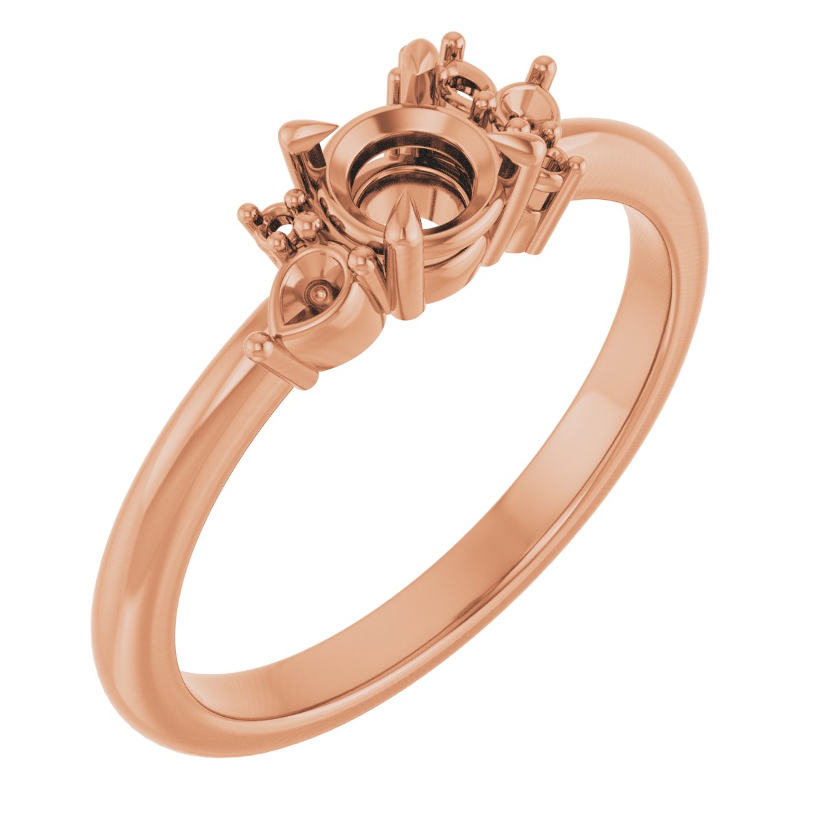 Claw-Prong Accented Engagement Ring