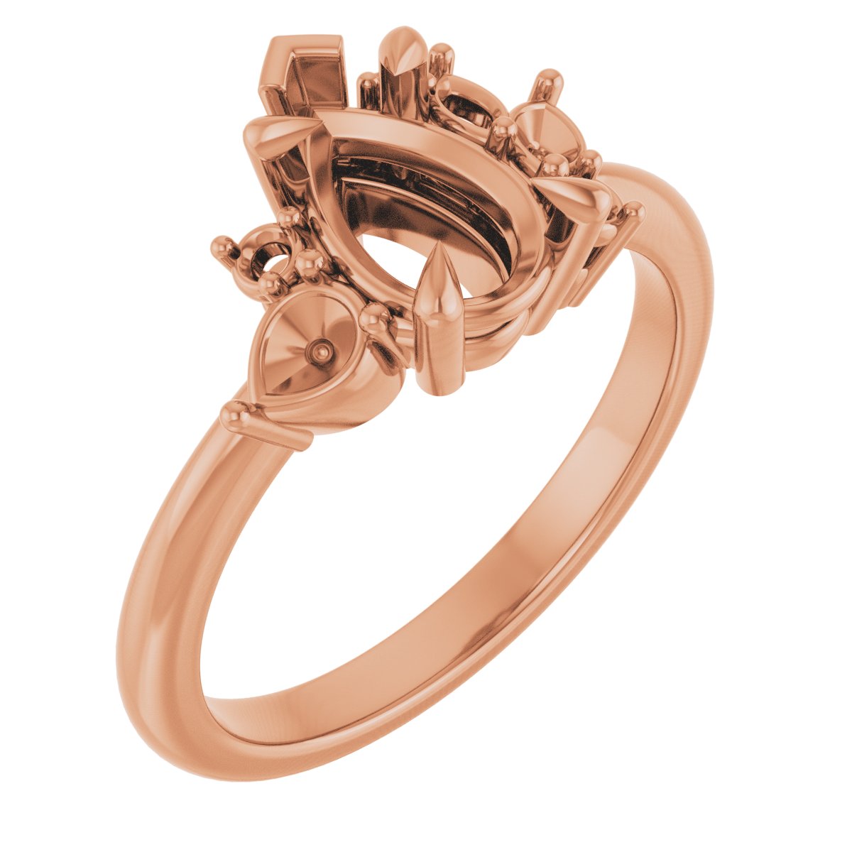 Claw-Prong Accented Engagement Ring