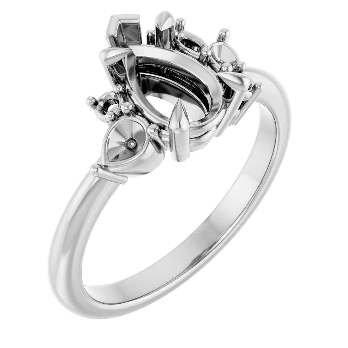 Claw-Prong Accented Engagement Ring