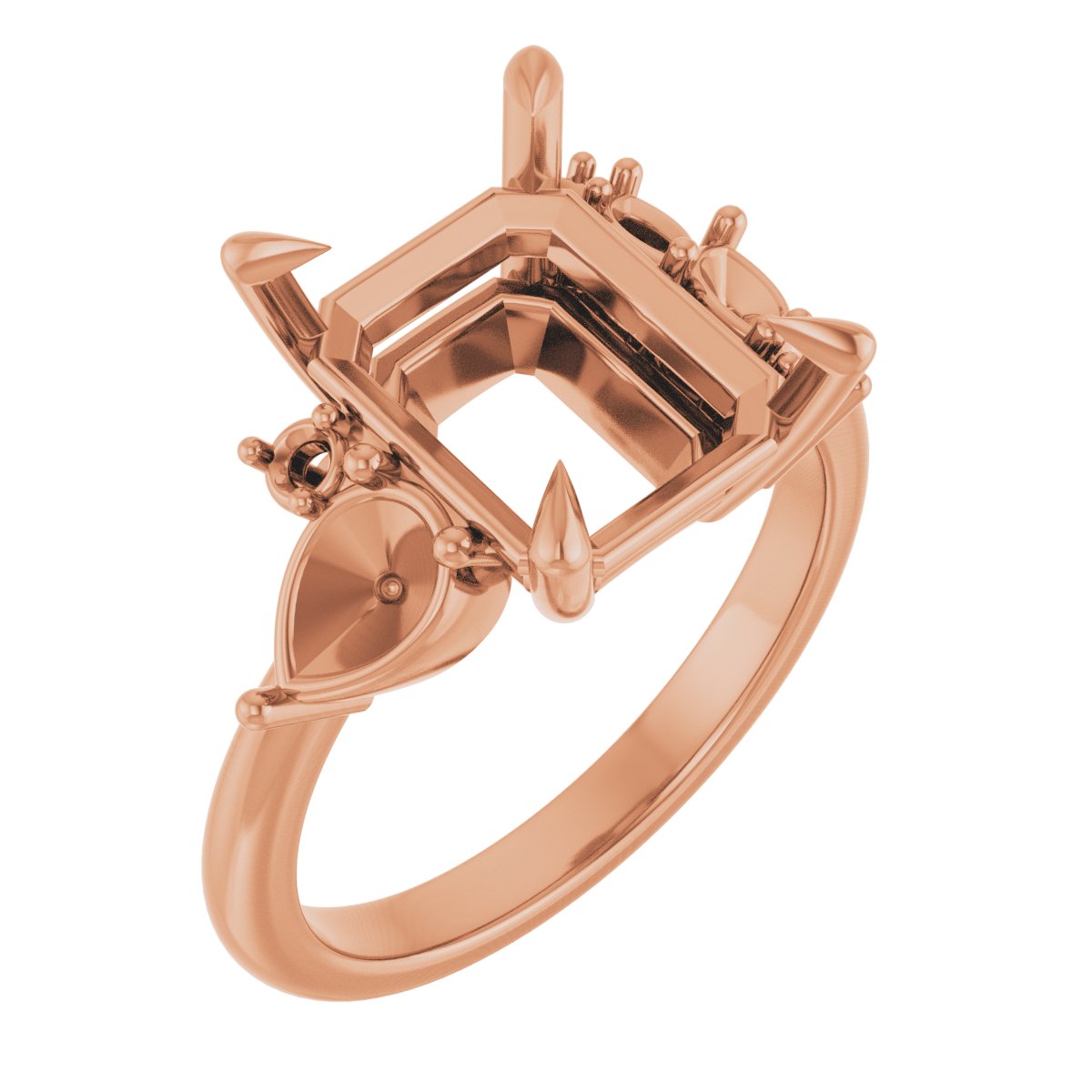 Claw-Prong Accented Engagement Ring