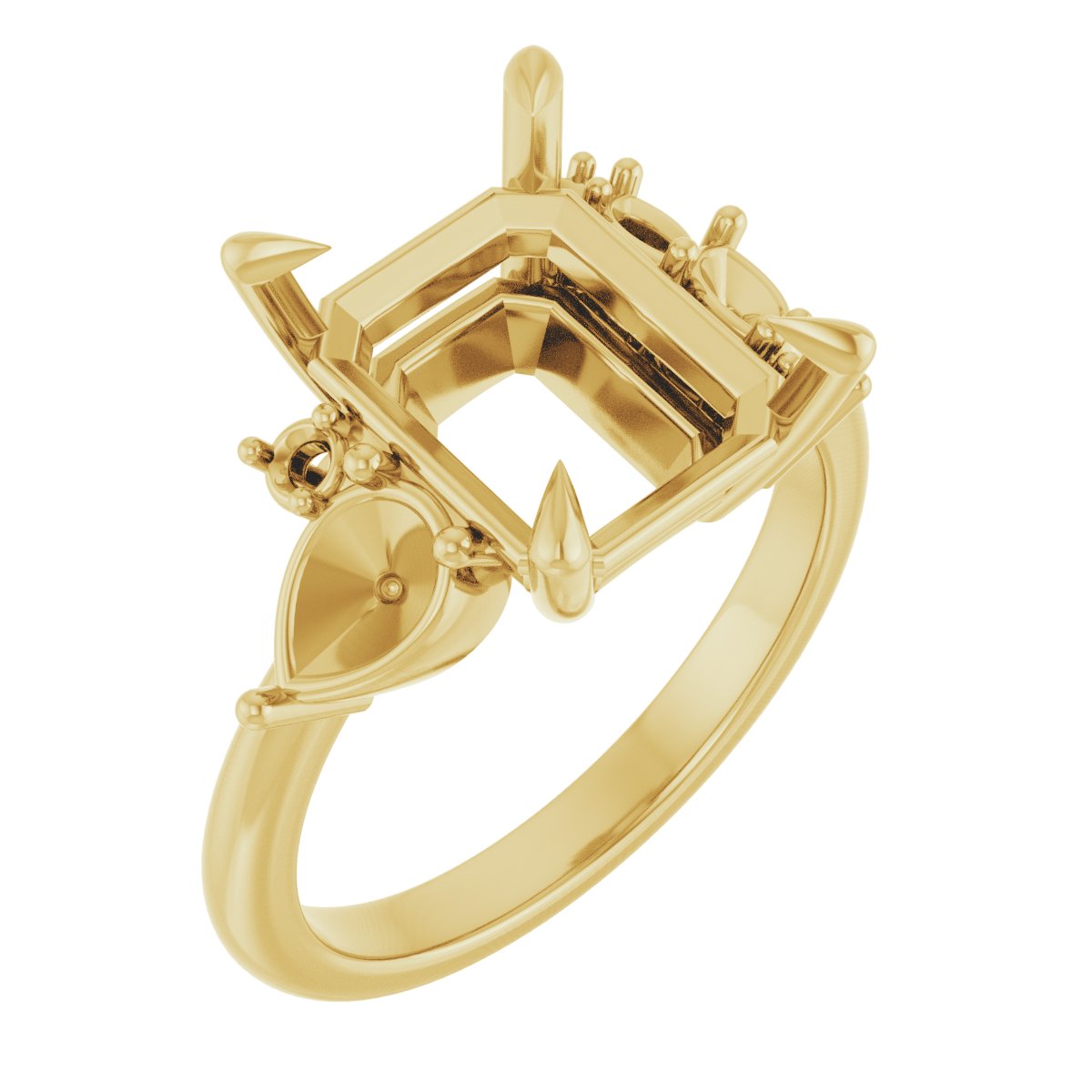 Claw-Prong Accented Engagement Ring