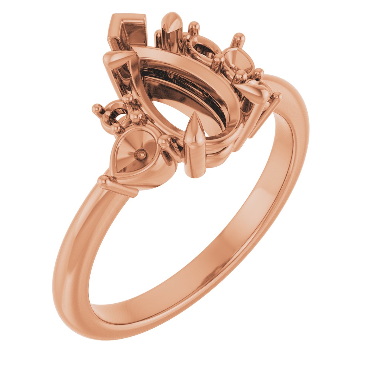 Claw-Prong Accented Engagement Ring