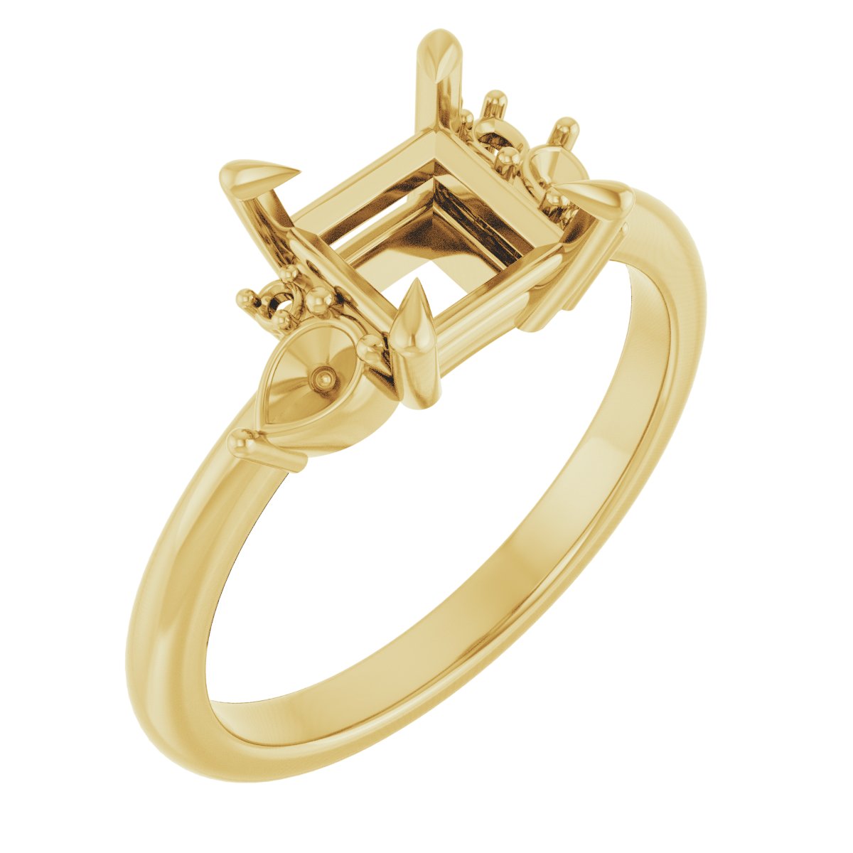 Claw-Prong Accented Engagement Ring