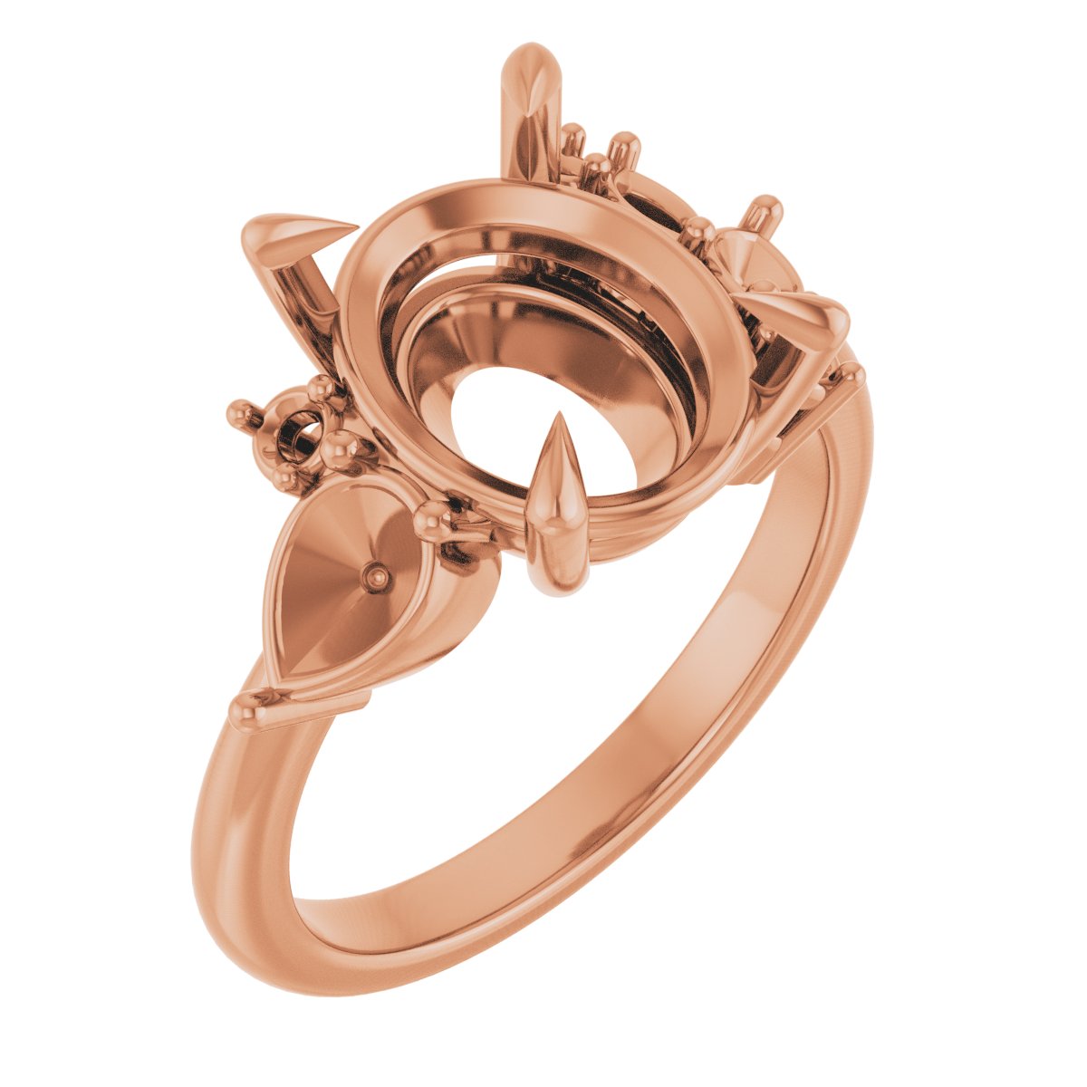 Claw-Prong Accented Engagement Ring