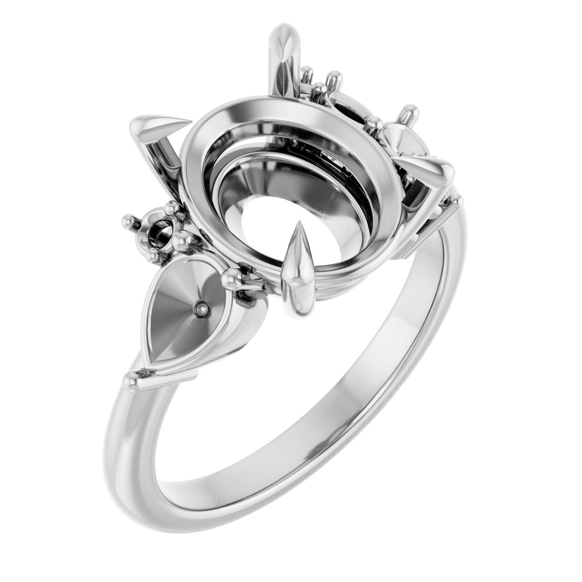 Claw-Prong Accented Engagement Ring