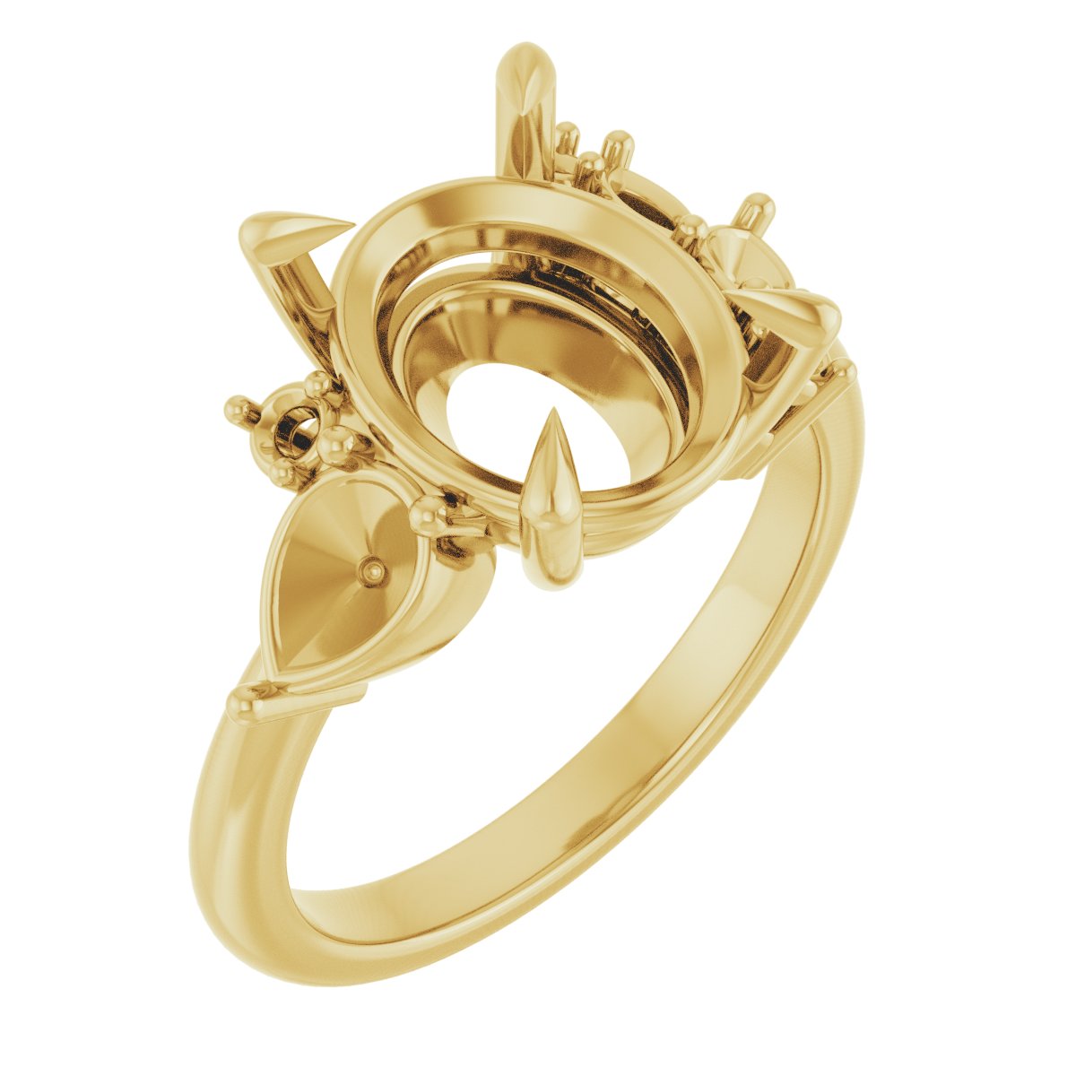 Claw-Prong Accented Engagement Ring