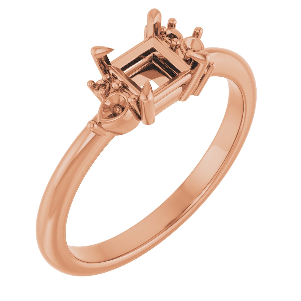 Claw-Prong Accented Engagement Ring