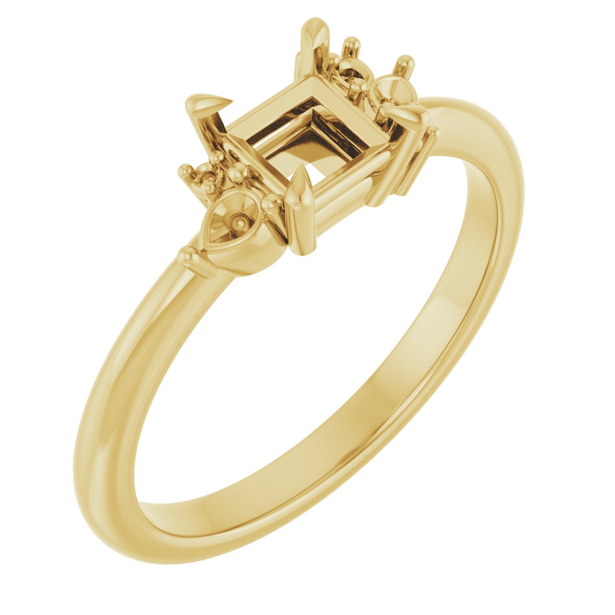 Claw-Prong Accented Engagement Ring
