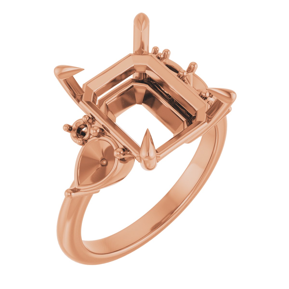 Claw-Prong Accented Engagement Ring