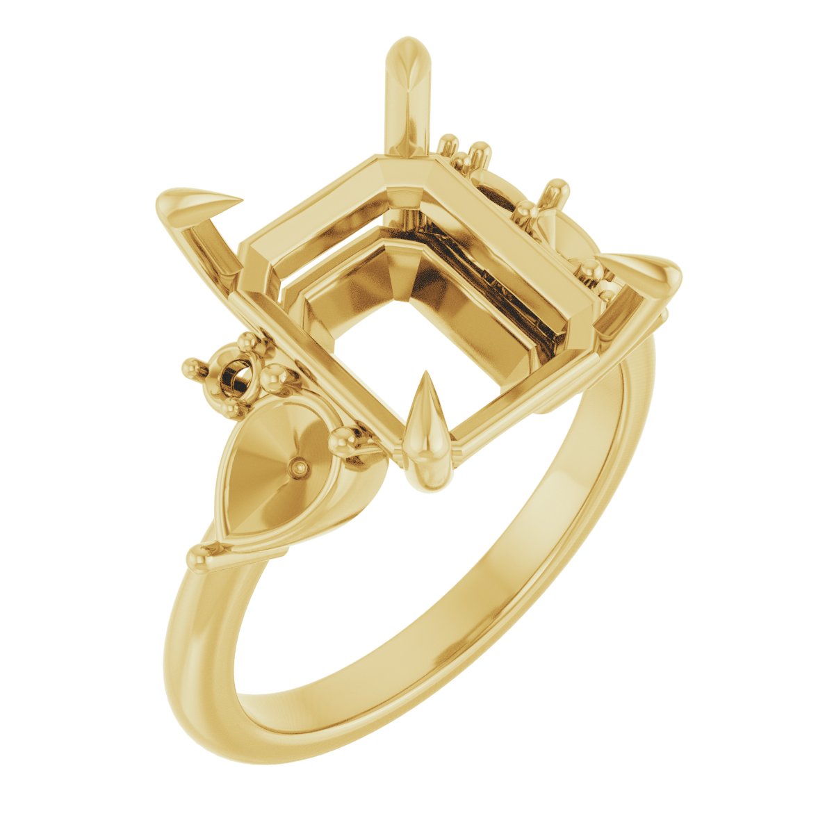 Claw-Prong Accented Engagement Ring