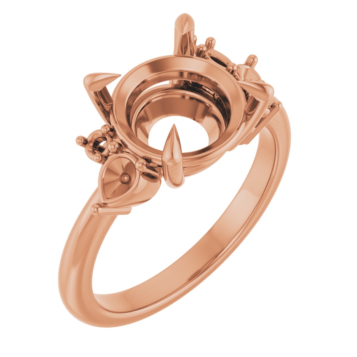 Claw-Prong Accented Engagement Ring