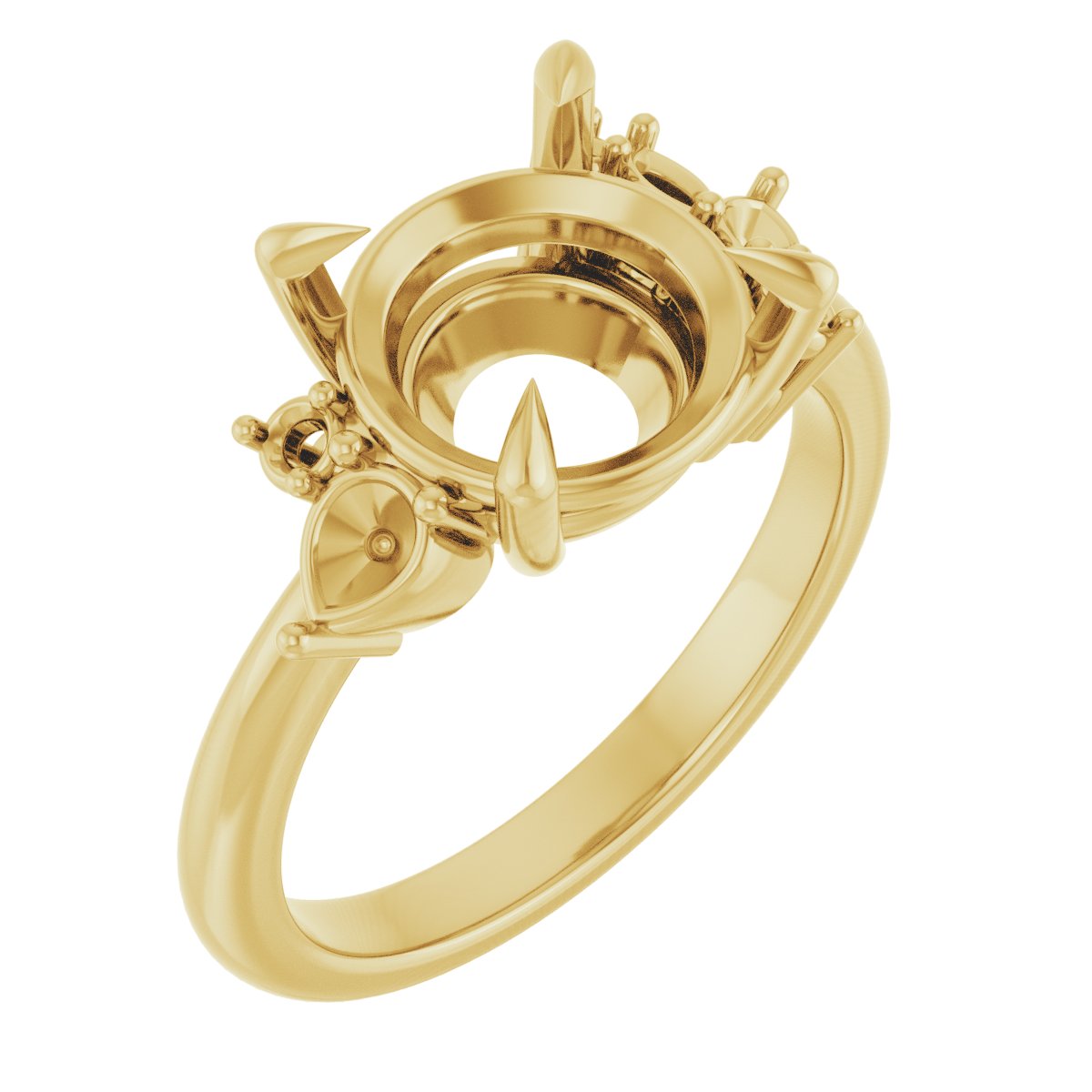 Claw-Prong Accented Engagement Ring