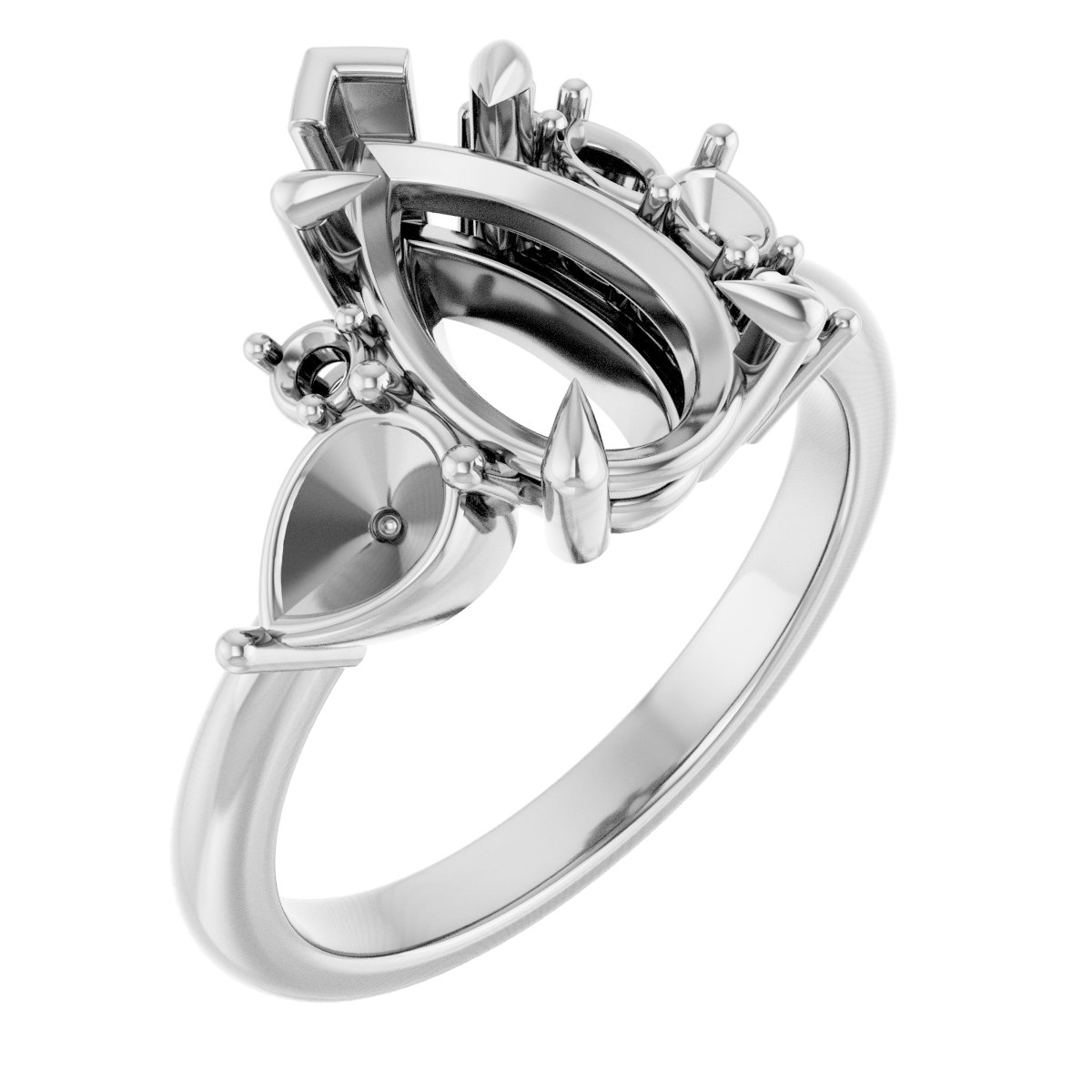 Claw-Prong Accented Engagement Ring