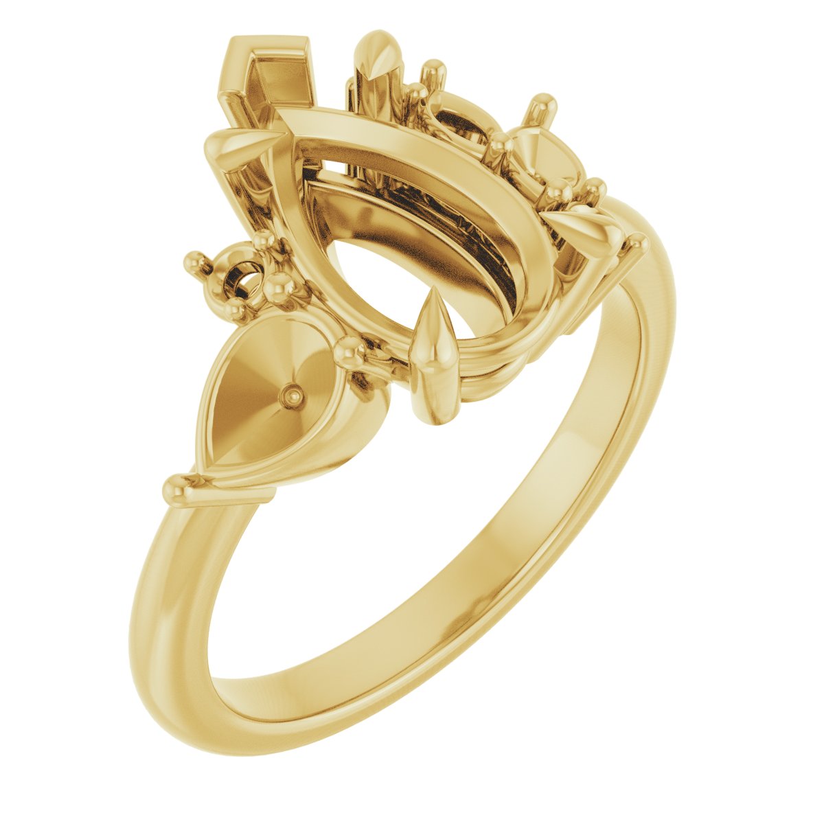 Claw-Prong Accented Engagement Ring