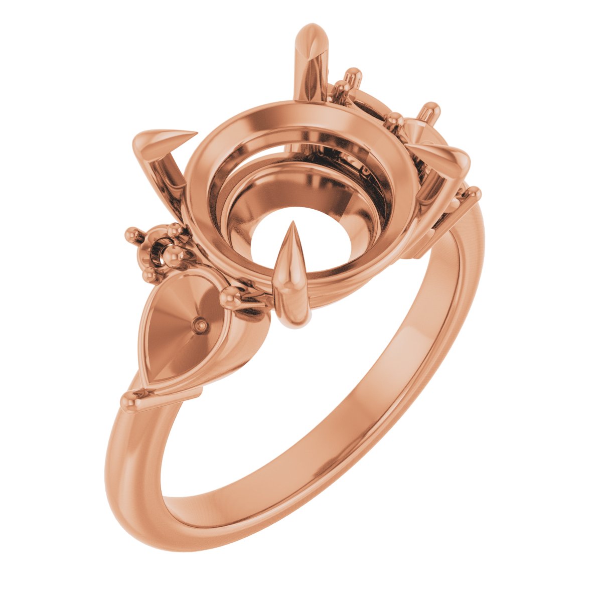 Claw-Prong Accented Engagement Ring